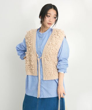 CRAFT STANDARD BOUTIQUE フリンジニットベスト Beige
