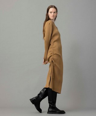 NAVE 【ReNAVE・洗える】スポンディッシュワイドリブワンピース キャメル系