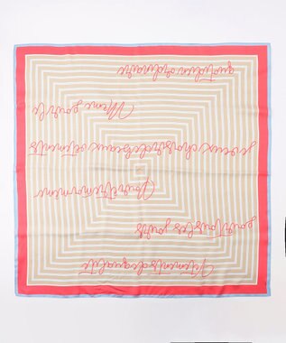 自由区 ストライプレター スカーフ ベージュ系