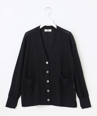 J.PRESS LADIES S 【洗える】Vis/Peスパーク ニット カーディガン ネイビー系