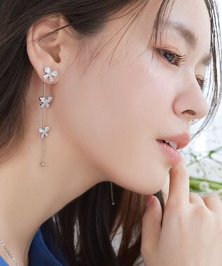 Tiaclasse 【金属アレルギー対応】リボンチェーンピアス シルバー