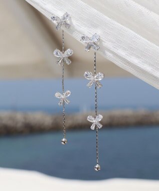 Tiaclasse 【金属アレルギー対応】リボンチェーンピアス シルバー