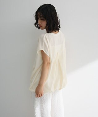 Green Parks 表面カット裾ドロストプルオーバー Red