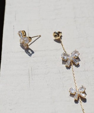 Tiaclasse 【金属アレルギー対応】リボンチェーンピアス ゴールド