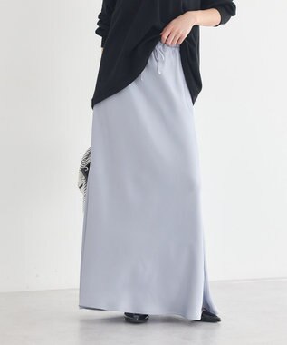 earth music&ecology サテンフリルマーメイドスカート Sax