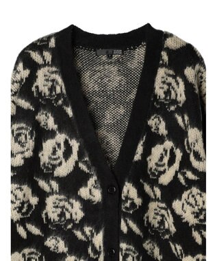 Green Parks ・ＳＵＧＡＲ　ＳＰＯＯＮ　フラワーシャギーカーディガン Black