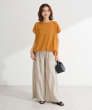 Green Parks 表面カット裾ドロストプルオーバー Red