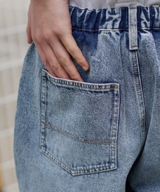 WEGO タックワイドストレートデニム デニム淡加工色