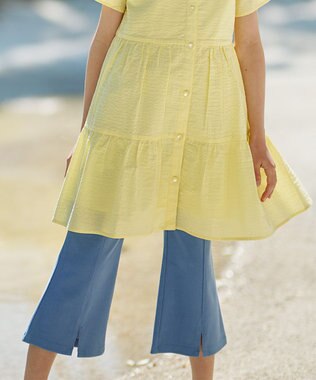 組曲 KIDS 【110-140㎝】フレアーデニムニット パンツ サックスブルー系