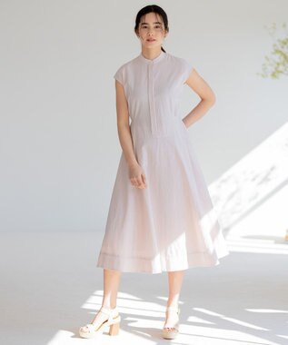 組曲 S 【WEB限定カラー・洗える】サッカーストレッチ ワンピース ローズ系