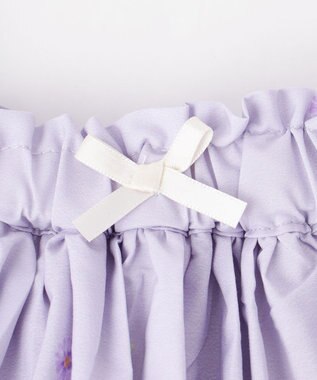 ANY KIDS フラワー ブーケ プリント スカパン ラベンダー系