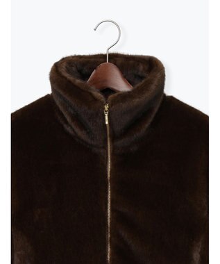 Te chichi 【宮本茉由着用】グラデーションファースタンドジャケット ブラウン