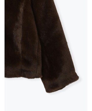 Te chichi 【宮本茉由着用】グラデーションファースタンドジャケット ブラウン