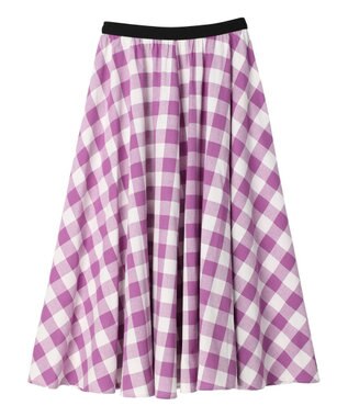 Green Parks ・ｆｕｒｒｙ　ｒａｔｅ　ギンガムバイアススカート Purple