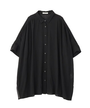 Green Parks スラブシアーシャツチュニック Black