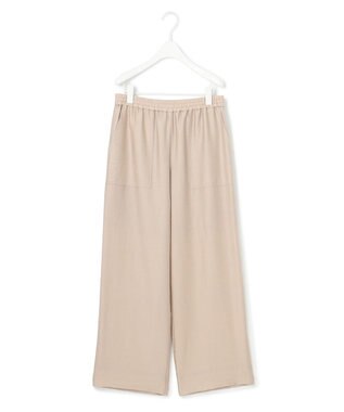 ICB 【人気のため新色追加・接触冷感・洗える】 ワッシャーツイル ワイドストレートパンツ シャモア系