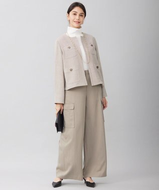 自由区 L 【洗える】テンセルツィルカーゴ パンツ カーキ