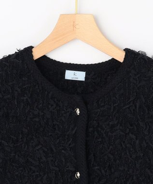 組曲 チュールヤーンファンシーニット ジャケット ブラック系