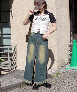 WEGO ダブルジップワッペンロゴラグランT ブラック