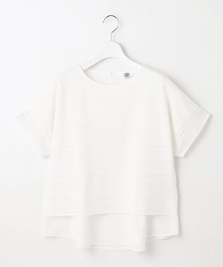 J.PRESS LADIES L 【WEB限定カラーあり・洗える】レースドッキング カットソー オフホワイト系