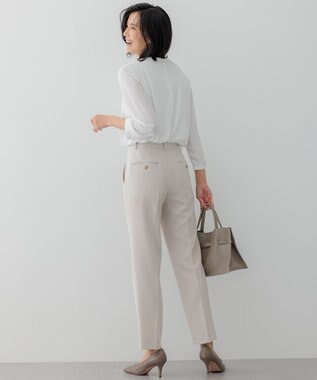 23区 【セットアップ対応】トリアセダブルジョーゼット パンツ ベージュ系