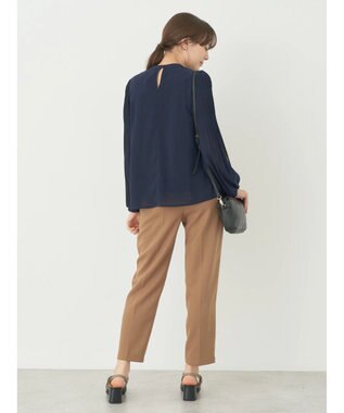 earth music&ecology マジョリカプリーツブラウス Navy