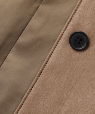 UNFILO L 【洗える】フェイクレザー ジャケット モカ