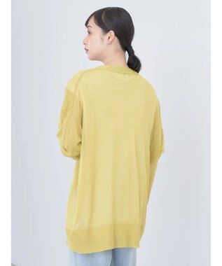 earth music&ecology 接触冷感シアーＢＩＧカーディガン Yellow