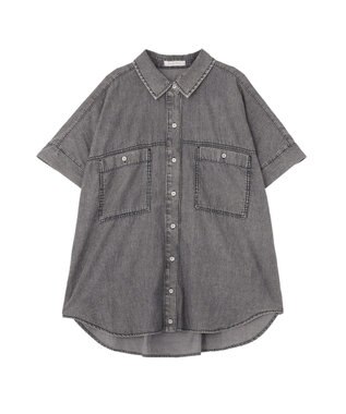 Green Parks シアーデニム２ＷＡＹビックドルマンシャツ Black