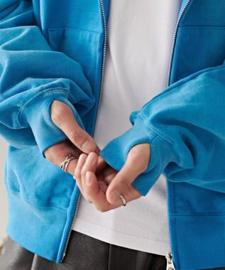 WEGO ショートZIPパーカー ブルーその他