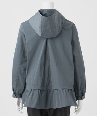 23区 L 【R(アール)】ナイロンタフタワッシャー  フーデッドジップアップブルゾン スレートグレー系