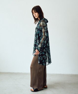 YECCA VECCA ヴィンテージサテンストレートパンツ Brown