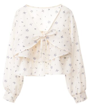 earth music&ecology ティアードアンサンブルブラウス Ivory