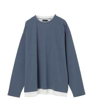 CRAFT STANDARD BOUTIQUE 梨地カットフェイクレイヤードＬ／Ｓ　ＴＥＥ Blue