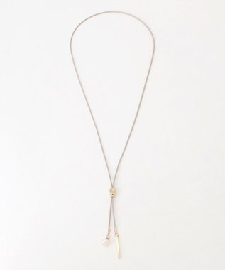 ANY パール付きコードネックレス グレージュ