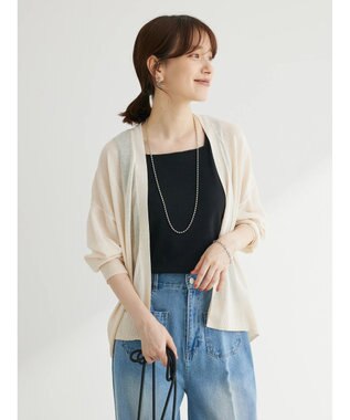 Green Parks 接触冷感ゆったりカーデ Off White