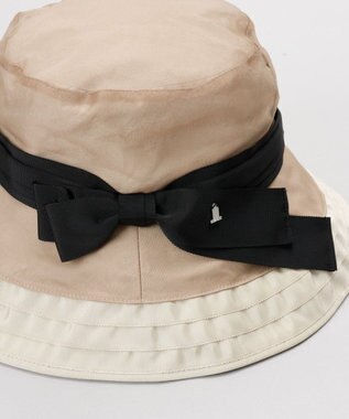 AURORA 【 LANVIN en Bleu （ランバン オン ブルー）】オーガンジーｘグログランクロッシェハット ベージュ