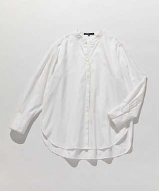 23区 L 【滝沢眞規子さん着用/mi-molletコラボ/洗える】CANCLINI デザイン シャツ [mi-molletコラボ]ホワイト系