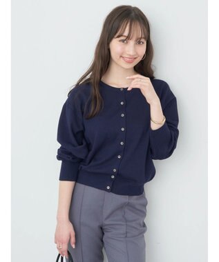 earth music&ecology ＵＶカット加工　ベーシックカーディガン Navy