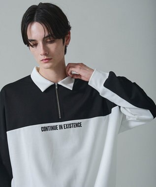 WEGO ドルマンポンチハーフZIPプルオーバー ブラック