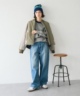 CRAFT STANDARD BOUTIQUE 洗える/とてもち配色ニットプルオーバー/24AW Gray Mixture