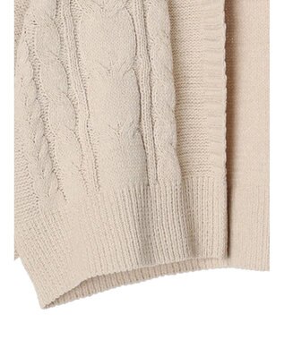 earth music&ecology ベロアモールケーブルカーディガン Beige