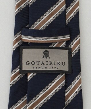 GOTAIRIKU  GOTAIRIKU別注【日本製】シルク ネクタイ_レジメンタル柄 ネイビー×ブラウン