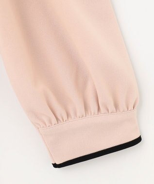 組曲 【洗える】バイカラージョーゼットバックリボン ブラウス ベージュ系