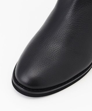 組曲 ワイドシャフト レザーロングブーツ ブラック系