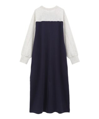 AMERICAN HOLIC 異素材ラグランスリーブロングワンピース Navy