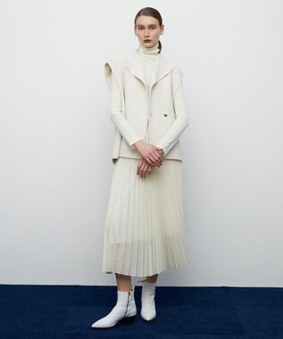 BEIGE， FORD / ハイネックトップス White×Camel