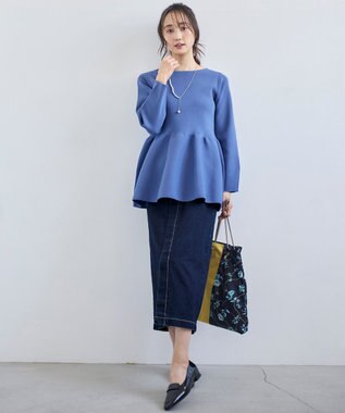 ANY SIS S 【洗える】ストレッチライトデニム スカート インディゴ