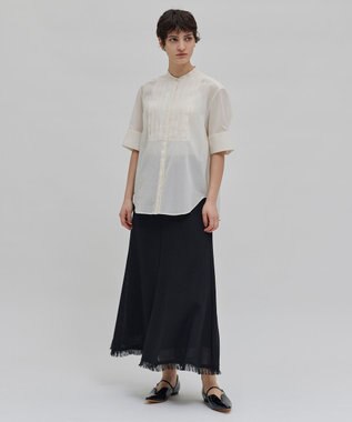 BEIGE， 【洗える】BAC / バンドカラーブラウス Ecru