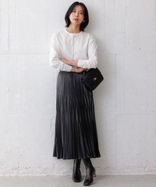 23区 L 【大好評素材/洗える】コットンベアジャージー ロング Tシャツ ホワイト系